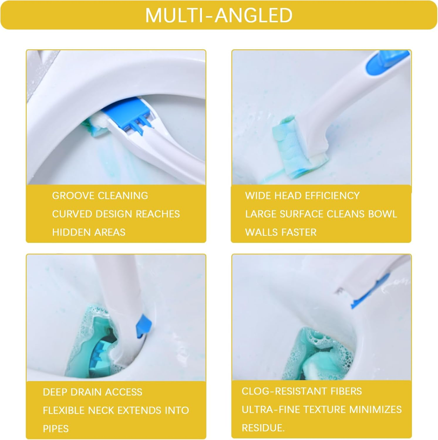 Disposable Toilet Brush Set with 36 Replaceable Heads, Water-Soluble Toilet Cleaner Kit & Holder, Portable Bowl Scrubber with Freshener Tablets for Camping, Travel, Home Bathroom image number 5