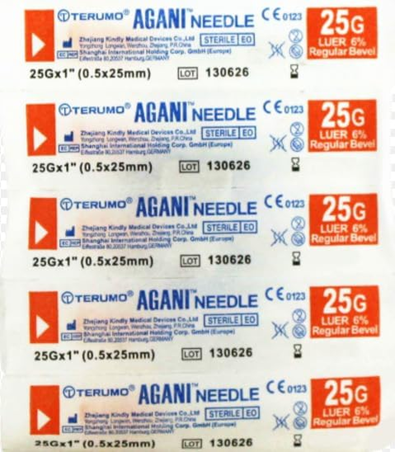 100Pcs 25G X 1 Inch (0.50X25Mm) Terumo Agani Dispensing Needle &ndash; Industrial Science Lab Experiments Injection Syringe Accessories &ndash; Individual Sterile Package image number 1