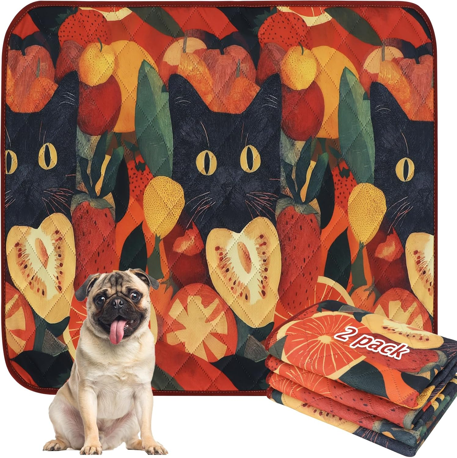 BVAGSS Washable Pee Pads for Dogs, 2 Pack Reusable Leakproof Puppy Wee Wee Pad, Non-Slip Waterproof Pet Training Pads, Super Absorbent Whelping Pads XH081 (90X60Cm,Pink Dinosaur)