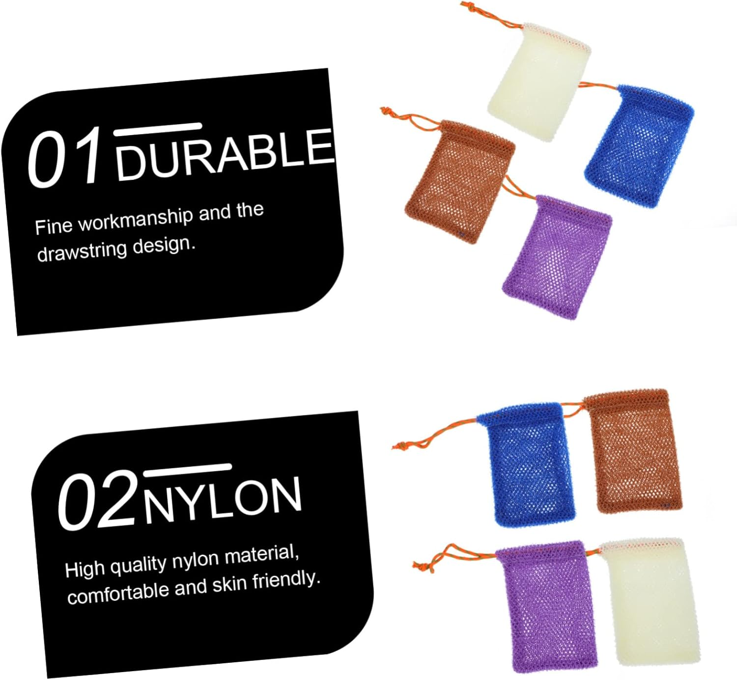 Ipetboom 4Pcs Bubble Bag Soap Foaming Holder Practical Soap Foaming Cleaning Tool image number 5