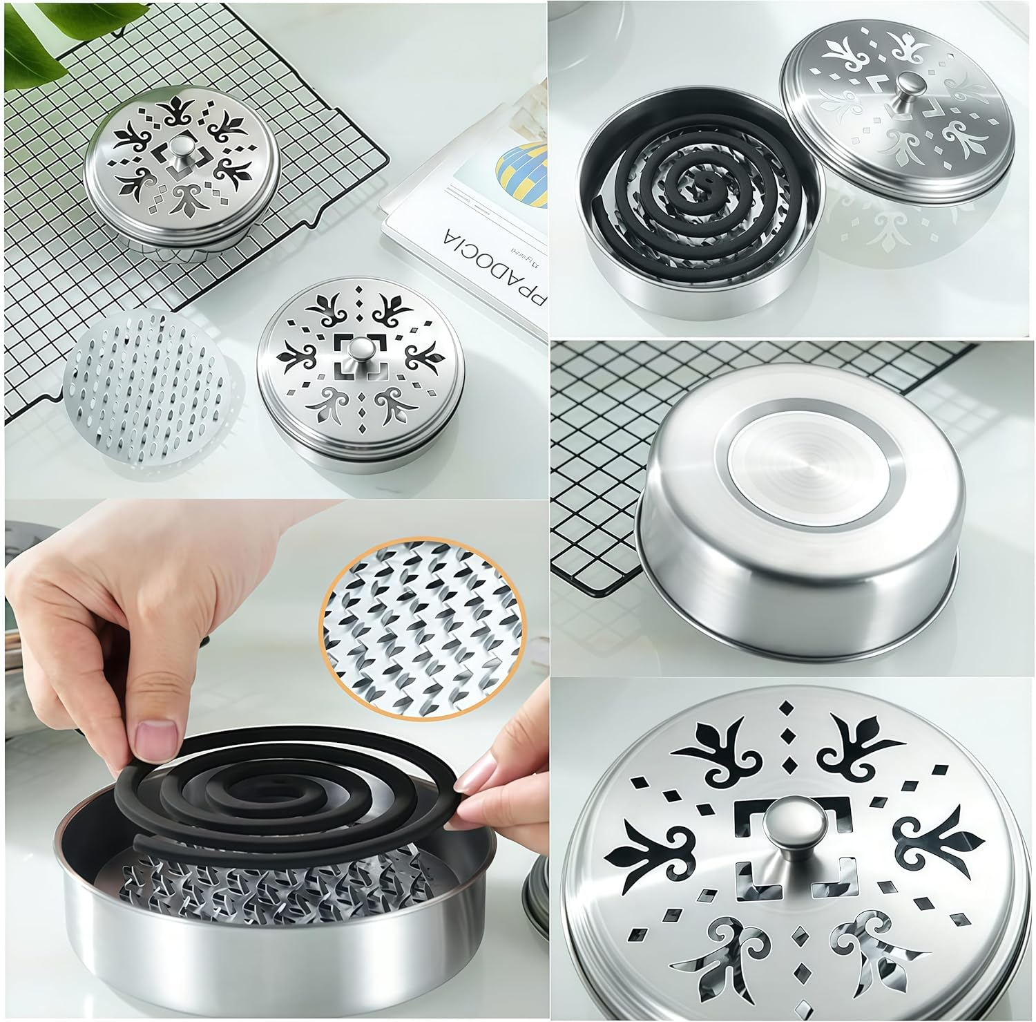 2 Packs Portable Mosquito Coil Holder, Coil Holder Best for Outdoor Use Pool Side Patio Deck Camping Fishing Hiking image number 2