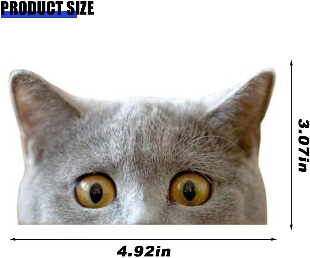 Cute Peeking Sneaky Cat Sticker Waterproof Indoor Outdoor Vinyl Decal, 5Inch Curious Peeking Kitty Cat Sticker for Car Window Bumper Laptop Motorcycle, and Any Other Smooth Surface (A) - B image number 2