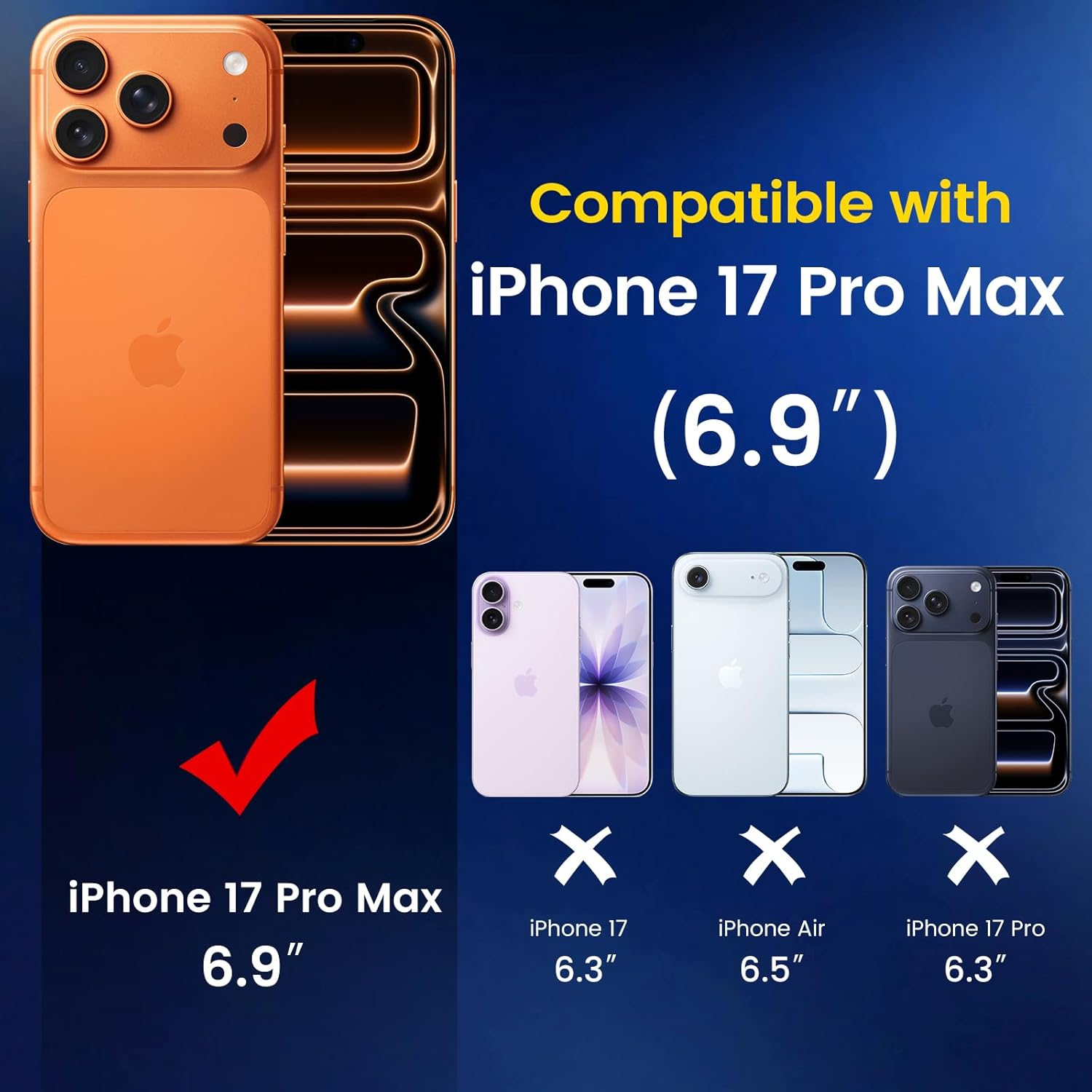 TQLGY 3 Pack Camera Lens Protector for Iphone 17 Pro Max 6.9", 9H Tempered Glass, HD Clear, Anti-Scratch, Strong Adhesion, Case Friendly, Easy Installation image number 6