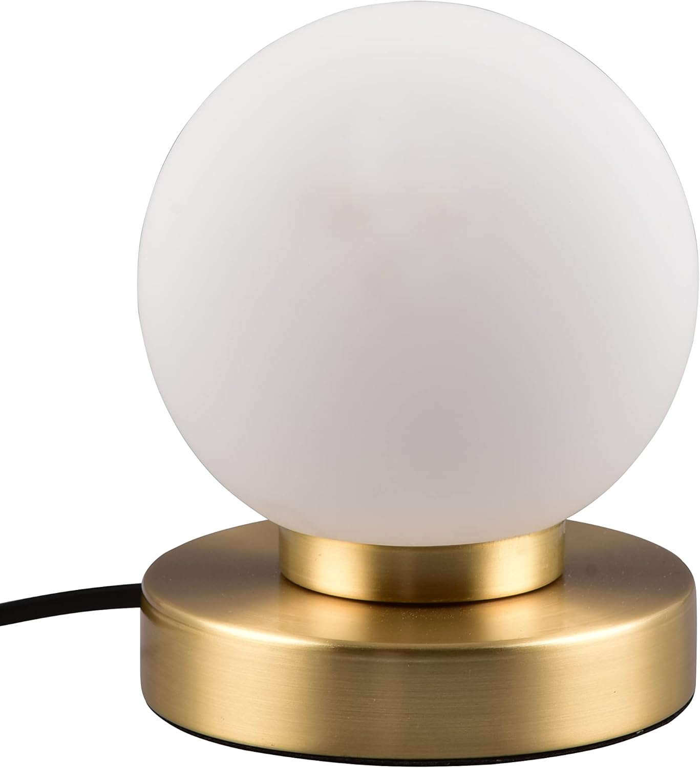 Reality Leuchten Prinz II R54011008 Table Lamp Metal Brass Matt Glass White Excl. 1X E14 On/Off Touch