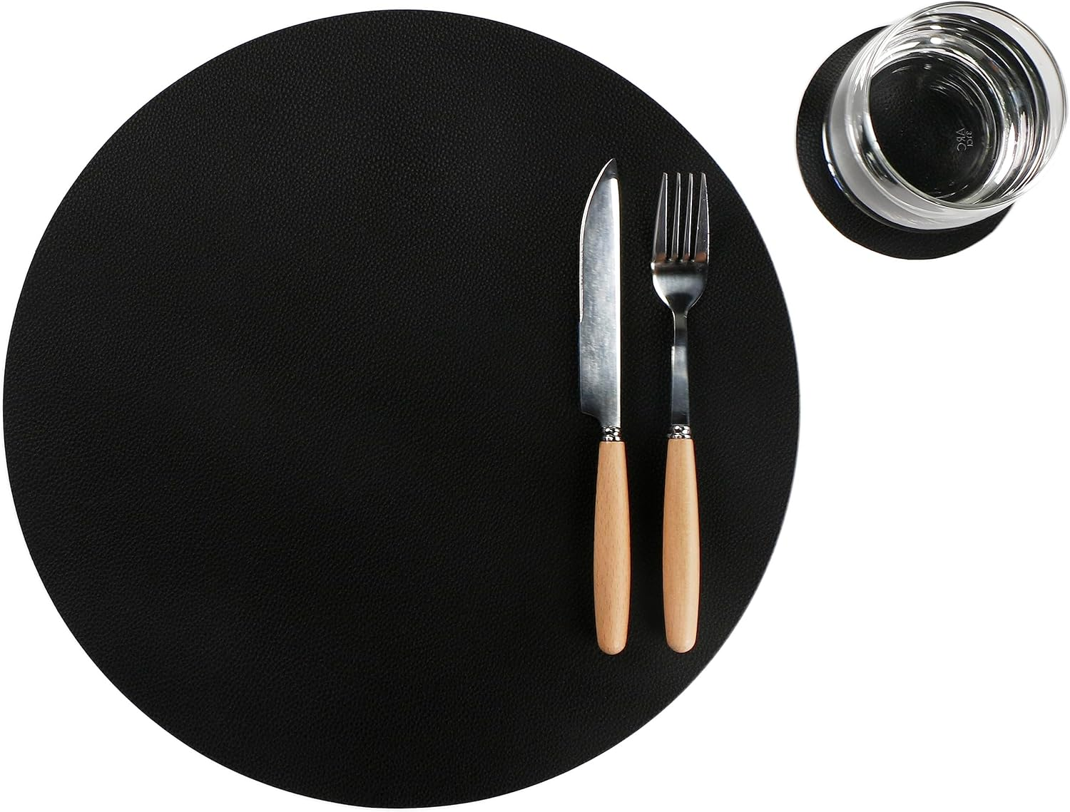 Wipeable Placemats and Coasters Leather Table Mats Waterproof Heat-Resistant Easy to Clean for Dining Table Set Kitchen Table Set of 6, Peach image number 2