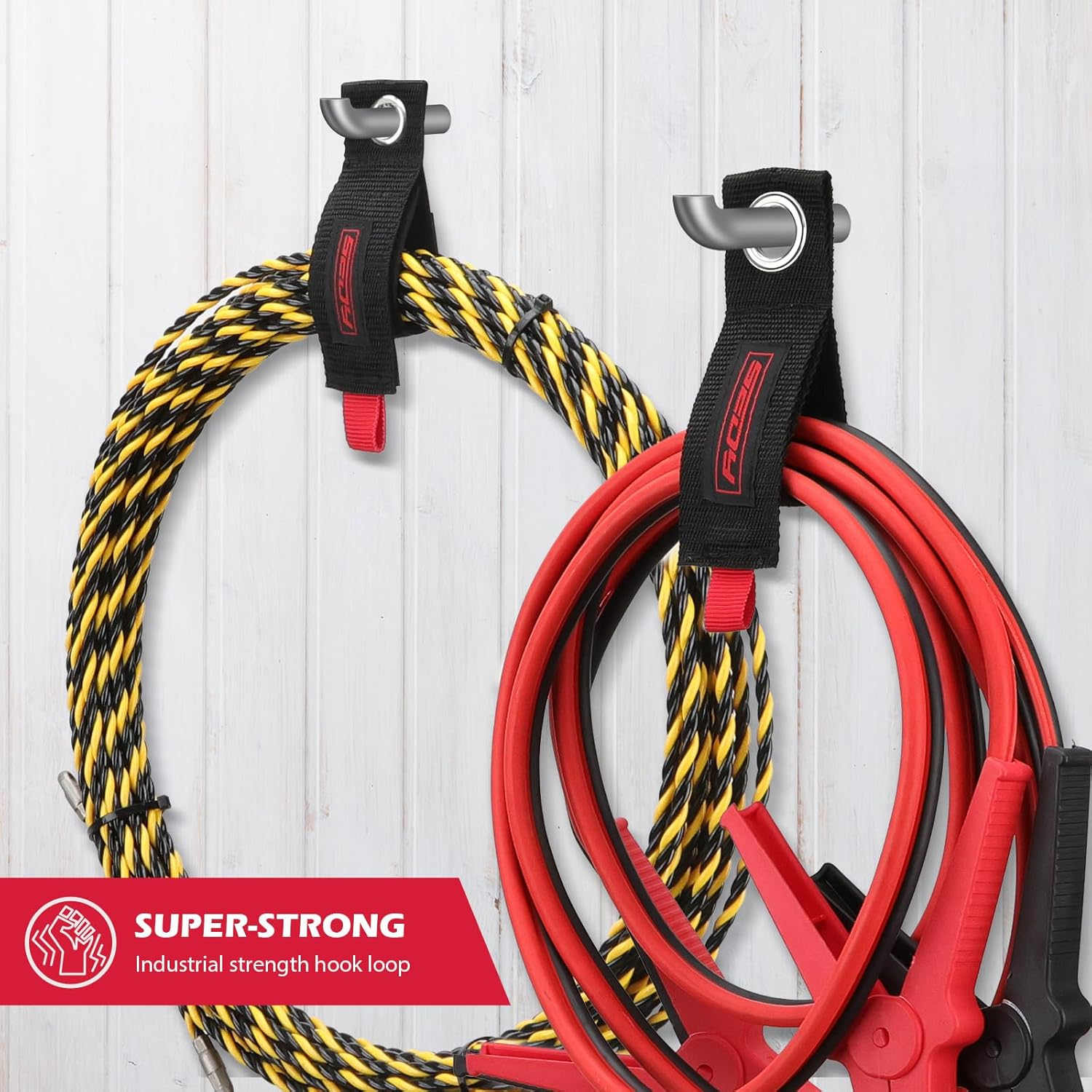 6 Pack Large Heavy Duty Easy-Carry Storage Straps 13",10", 17" Extension Cord Organizer Extendable Cable Ties Strap Loop Hanger Organizer for Cable, Hose, Power Cord, and Rope image number 6