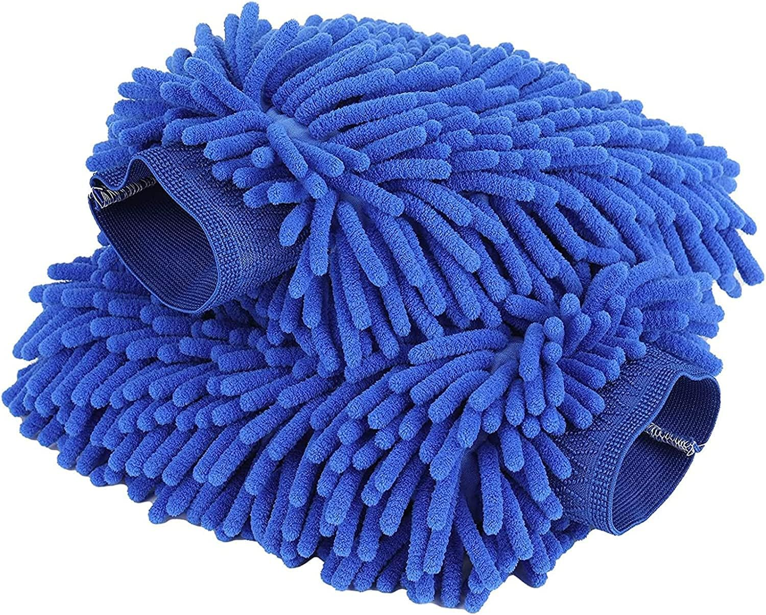 GPSTRJ Car Wash Mitt, 2-Pack Chenille Scratch-Free Microfiber Car Wash Mitt (9.4''X7.8''), Car Cleaning Glove, Drying Wash Mitt image number 6