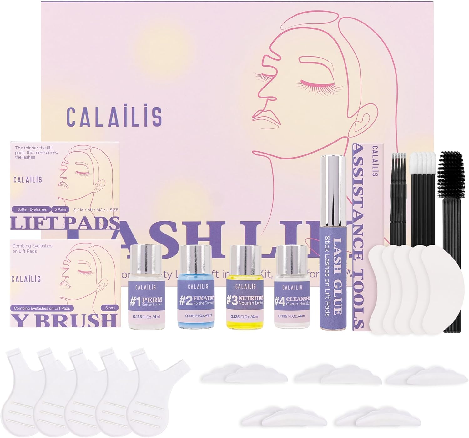 CALAILIS Eyelash Lifting Set, 2025 Updated Lash Lifting Set, Eyelash Extension Kit, Professional Eyelash Lifting, Natural & Thicker, Suitable for Salon and Home Use image number 1