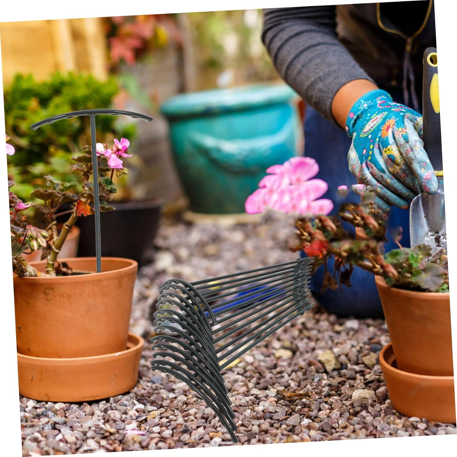 Parliky Flower Support Stakes Plastic Garden Stakes for Plants Support Clips Versatile Plant for Outdoor Indoor Gardening image number 3