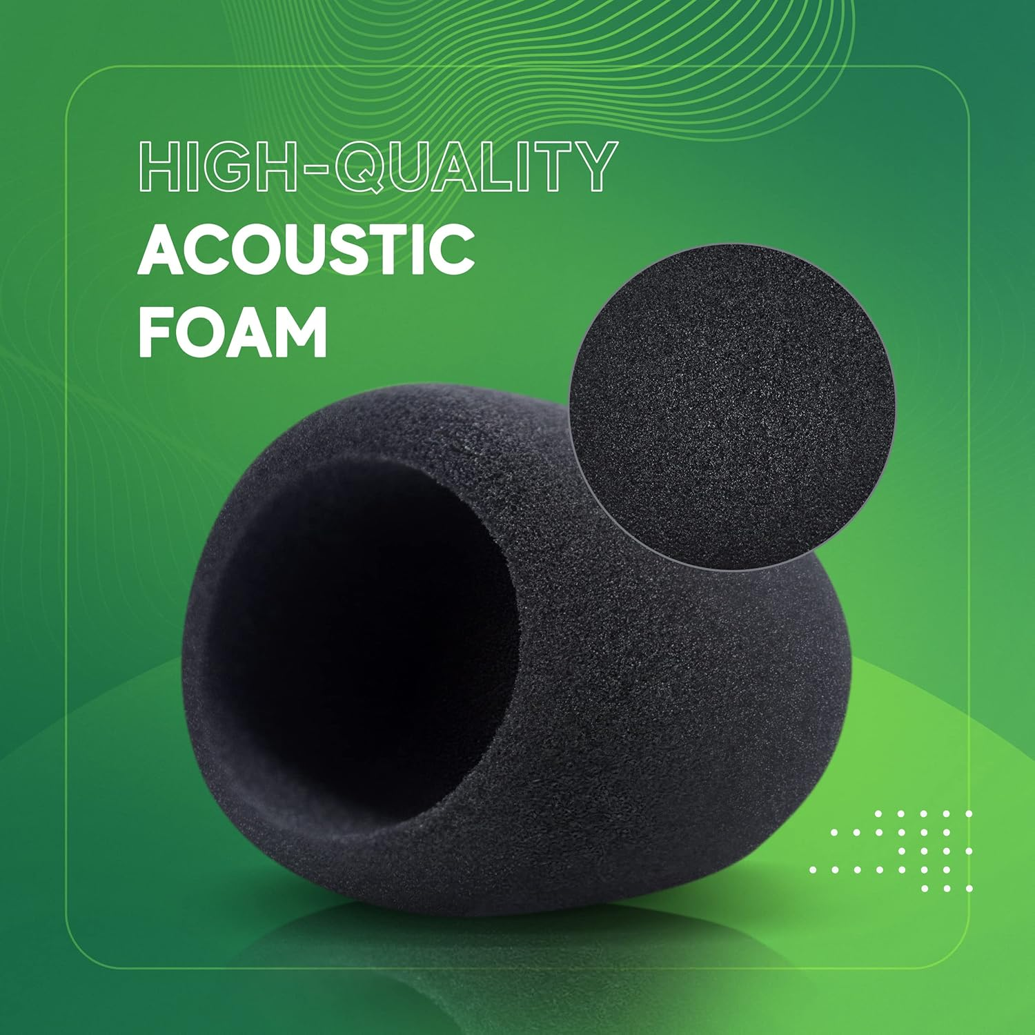 AT2020 Pop Filter by Vocalbeat - Audio Technica AT2035 Condenser Mic Foam Windscreen from Quality Sponge Material - Mic AT2020 USB Pop Windscreen Filters Recording and Background Noises - Black Color