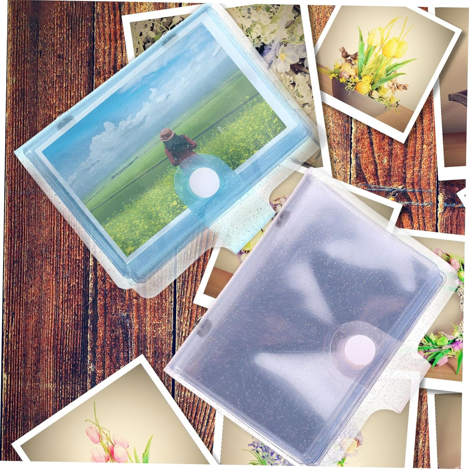 GLEAVI 3Pcs Mini Photo Album Postcard Storage Book for Instant Photos Compact Card Holder Blue Purple Pink for DIY Memories and Travel image number 5