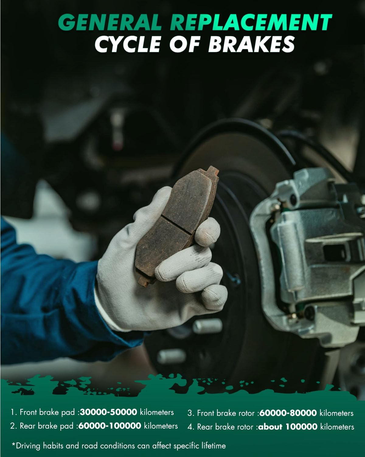 SCITOO D1120 Rear Semi-Metal Brake Pads Sets Fit for Hummer H3 2006-2010,For Hummer H3T 2009-2010 image number 4