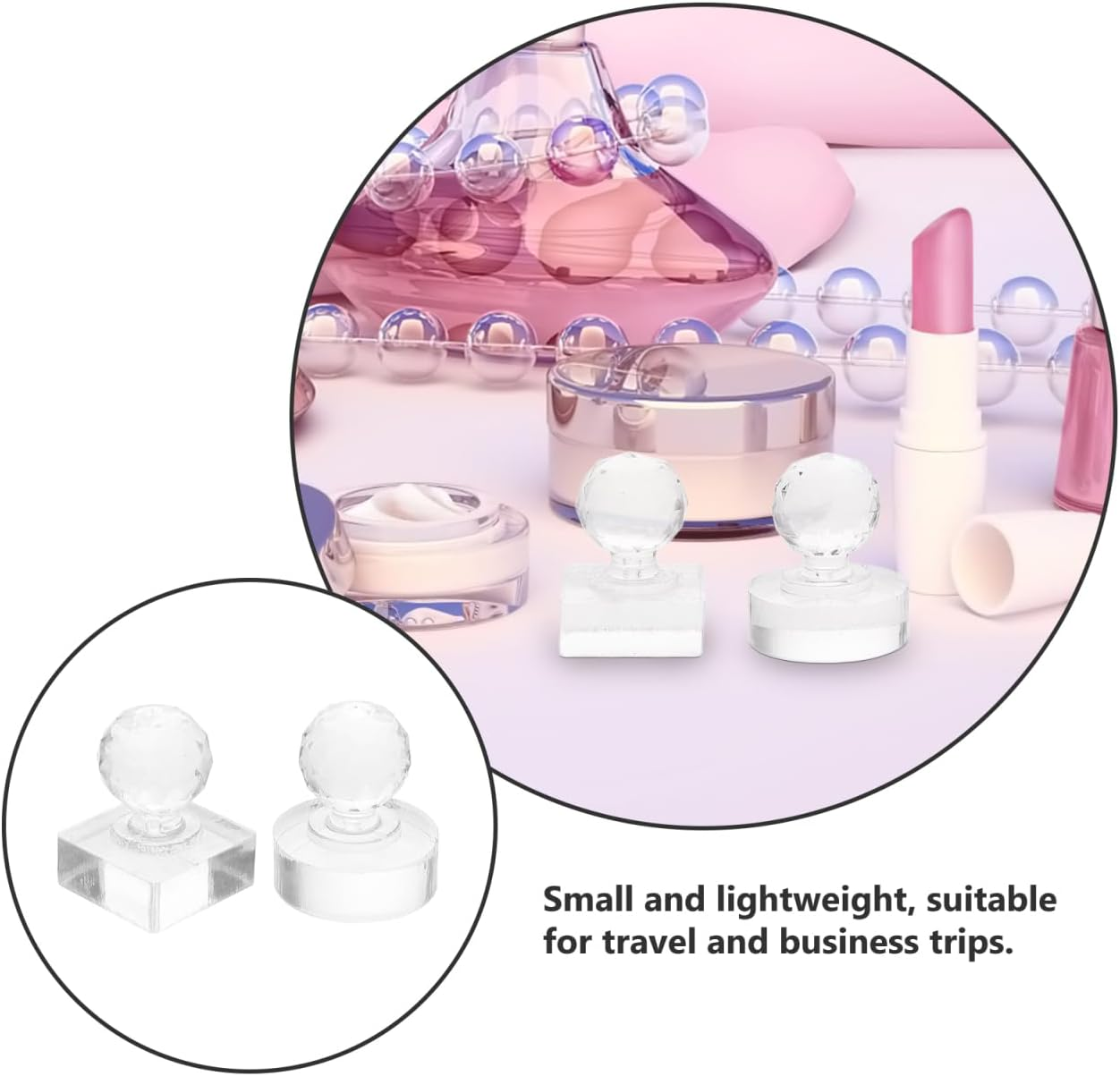 FOMIYES Eyeshadow Pressing Tool Set 2Pcs Square round Molds Repair Makeup Tool for Eyeshadow image number 1