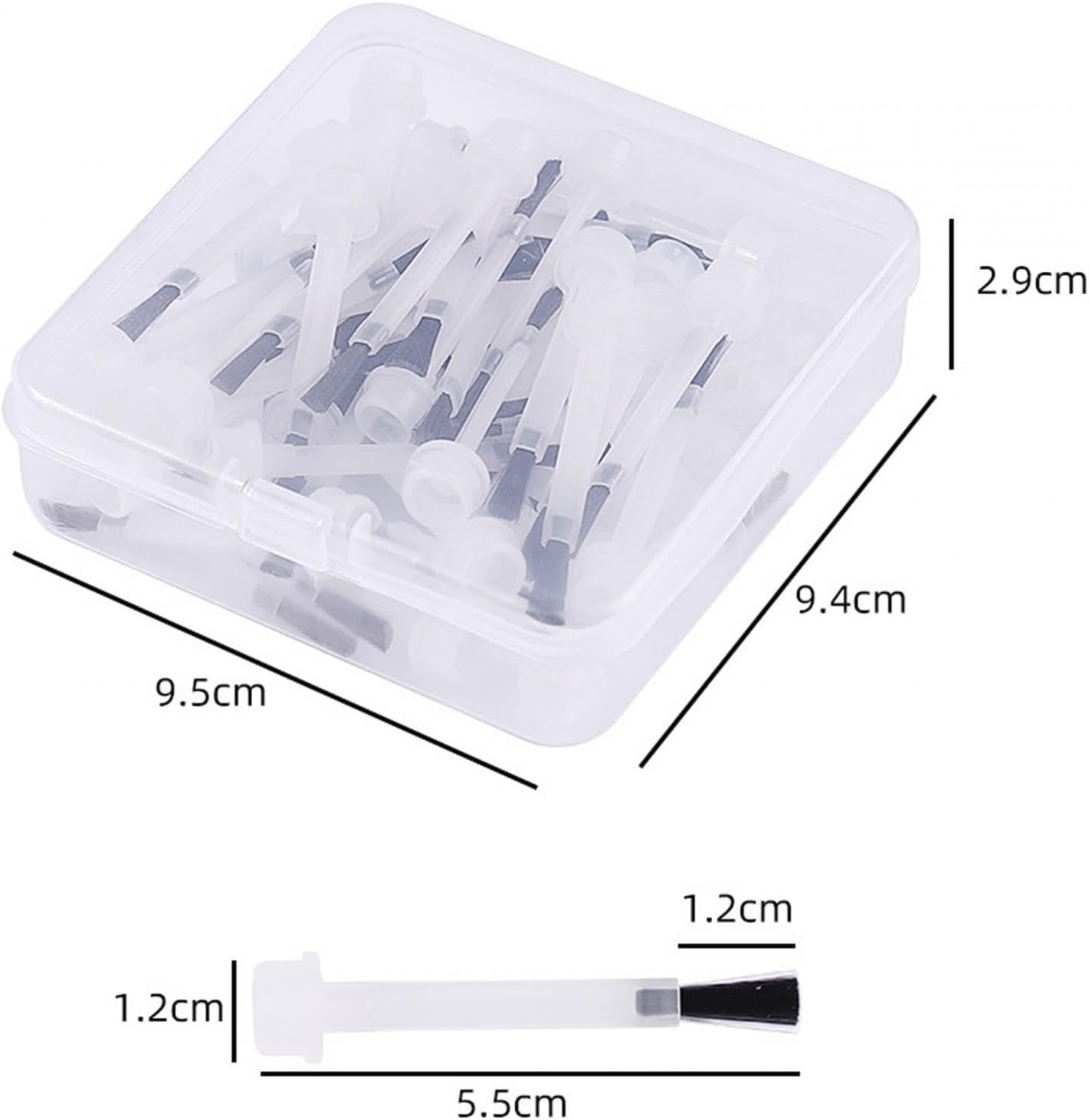 "Abbraccia" 50 Pieces Nail Polish Brush Liquid Applicators Brush Universal for Most 15Ml Dipping Powder Liquid Bottles Nail Gel Brush image number 5