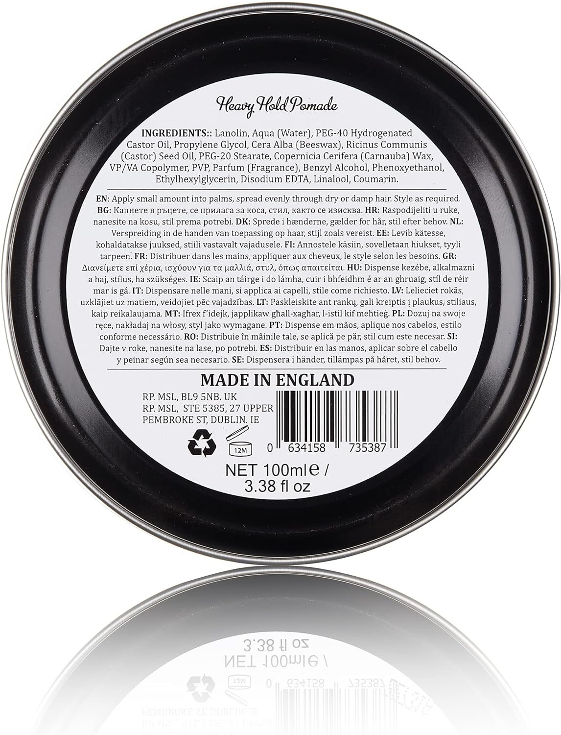 DAPPER DAN HEAVY HOLD POMADE 100ML
