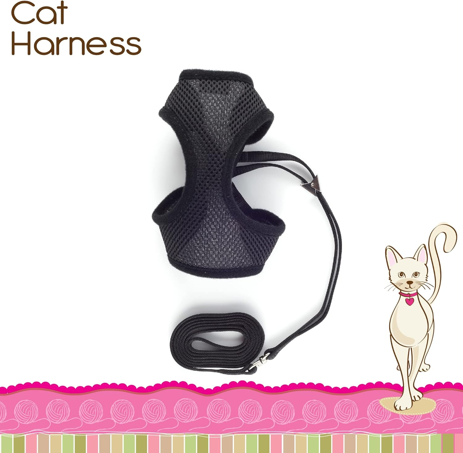 Ancol Soft Cat Harness and Lead Black S image number 2