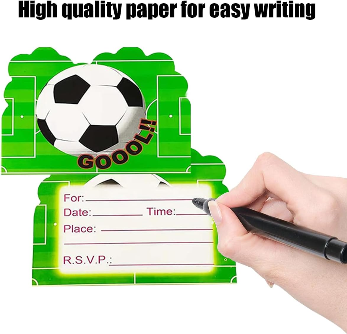Soccer Birthday Party Invitations 30 Pcs, Football Birthday Invitations Cards for Birthday Parties, Competition Events, Sports Themed Parties image number 6