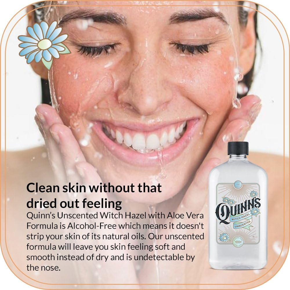 Quinn'S Alcohol-Free Witch Hazel 470Ml - Unscented Aloe Vera Natural Toner for Face & Skin image number 1