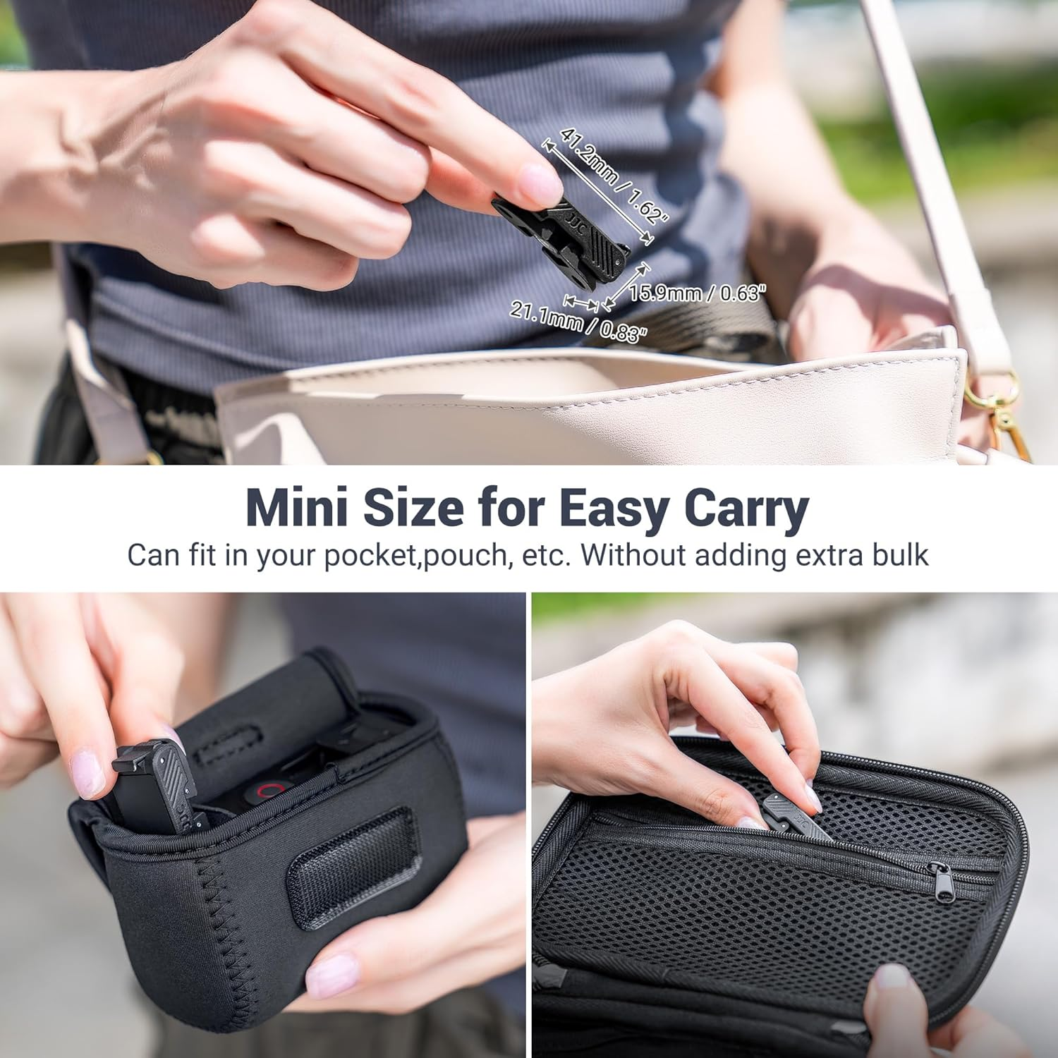 JJC Magnetic Quick Release Adapter for DJI OSMO Action 5 Pro 4 3, with 1/4&rsquo;&lsquo;-20 Screw Hole & Folding Action Camera Extension Adapter Claw Ports Compatible with Action5 Pro 4 3, OSMO 360 image number 3