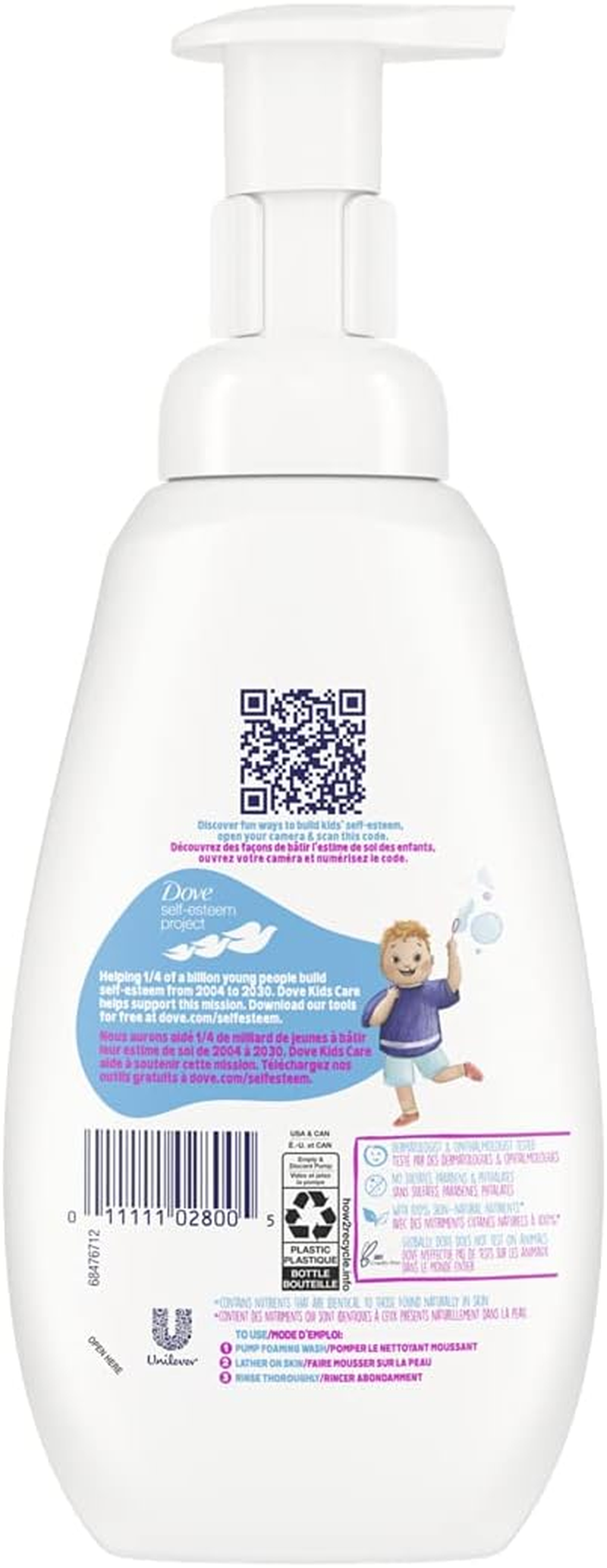 Dove Foaming Body Wash for Kids Cotton Candy Hypoallergenic Skin Care, 13.5 Fl Oz, Pack of 4 image number 5