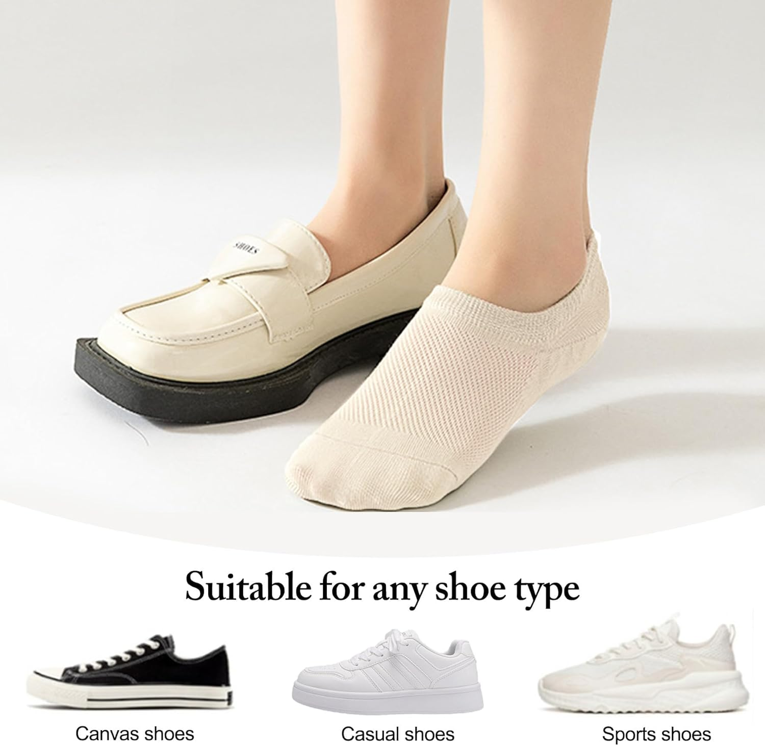 Women'S No-Show Socks &mdash; Summer Cotton Mesh Breathable Anti-Slip Soft Wicking Invisible Socks 6PCS Comfortable Fit for Loafer Flats image number 6