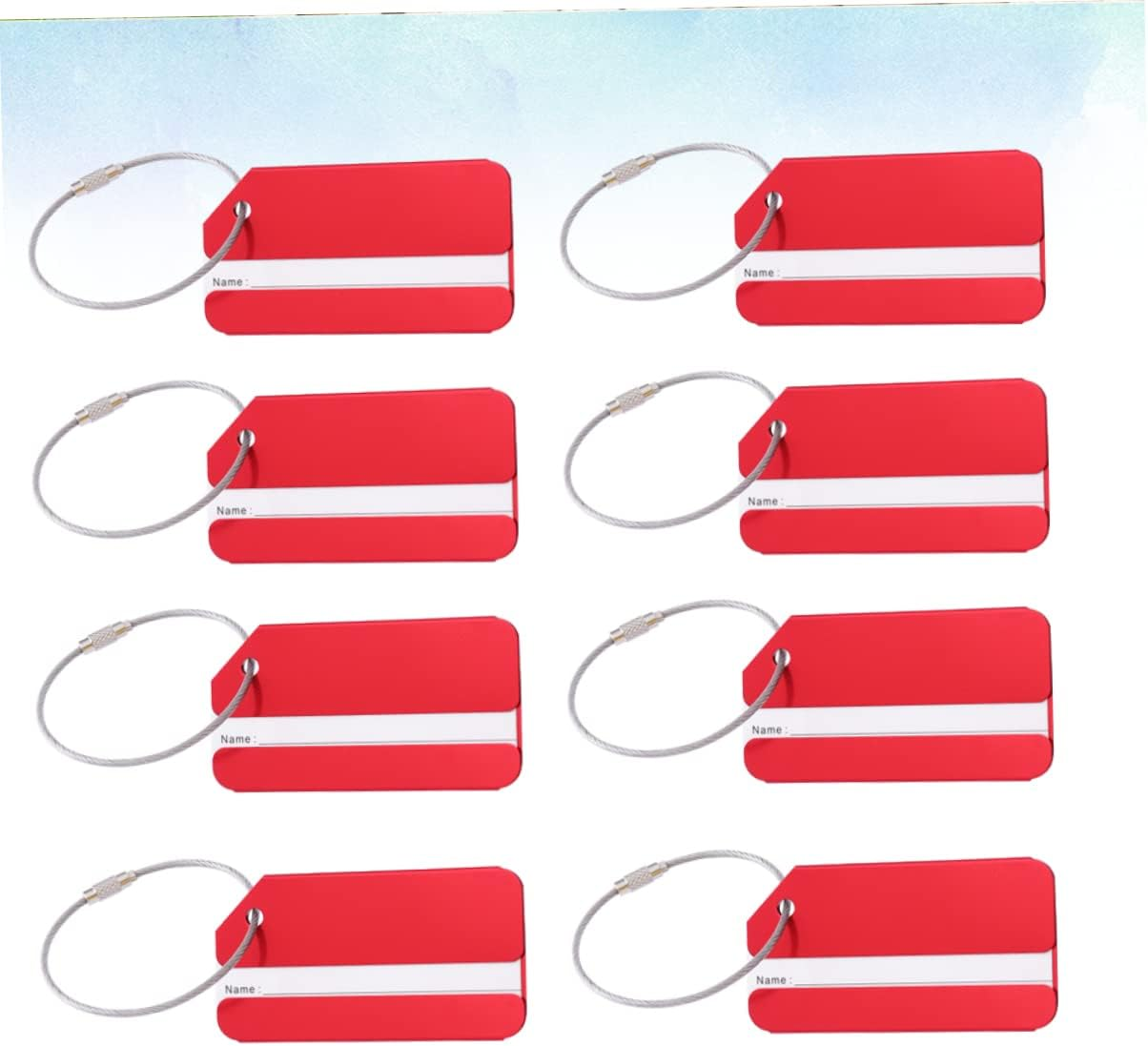 LIGIGWASH 15Pcs Red Aluminum Luggage Tags Baggage Name Labels for Suitcases Travel Handbag Identification Tags image number 2