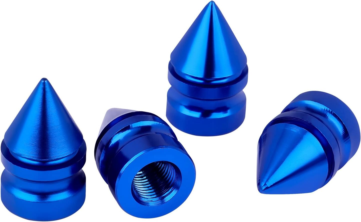 TOYMIS 4Pcs Tire Valve Caps, Aluminum Alloy Valve Stem Caps Heavy Duty Valve Stem Caps Valve Stem Covers Air-Proof Tire Caps for Cars SUV Trucks Motorcycles Bicycles (Blue) image number 1