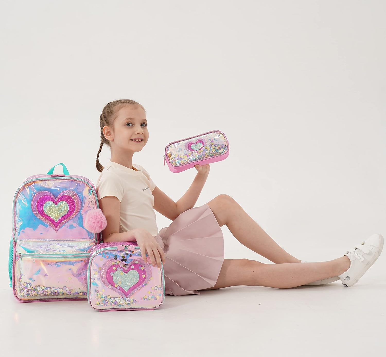 Meetbelify Rolling Backpacks for Girls School Bags with Wheels Pencil Case Lunch Bag image number 3