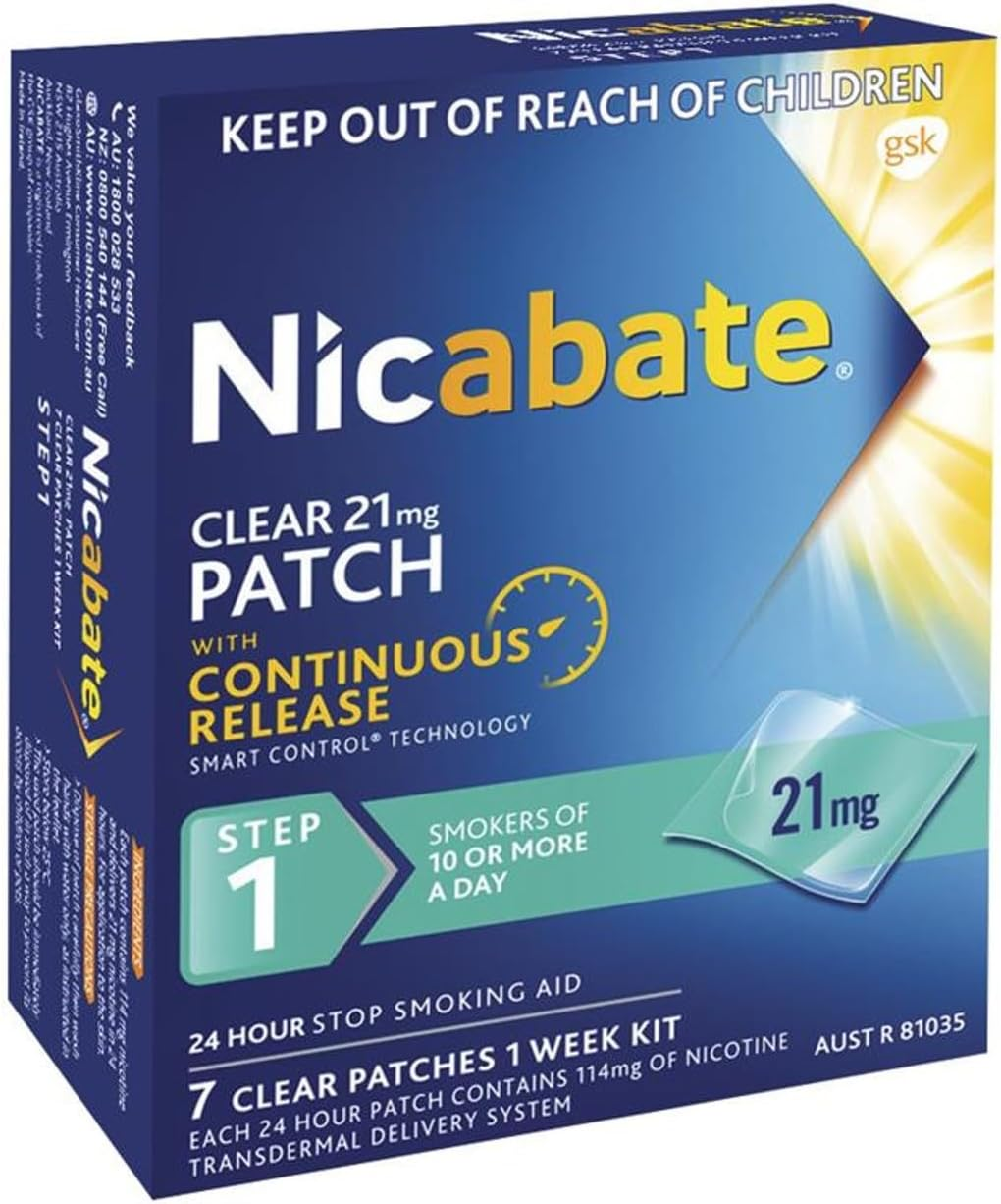 Nicabate Clear Patch, Quit Smoking Step 1, 21 Mg, 7 Pack image number 1