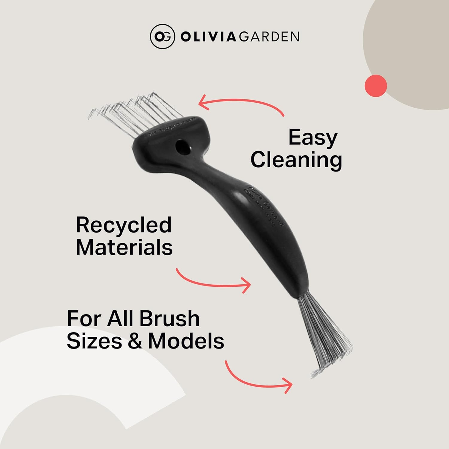 Olivia Garden Brush Cleaner, Black