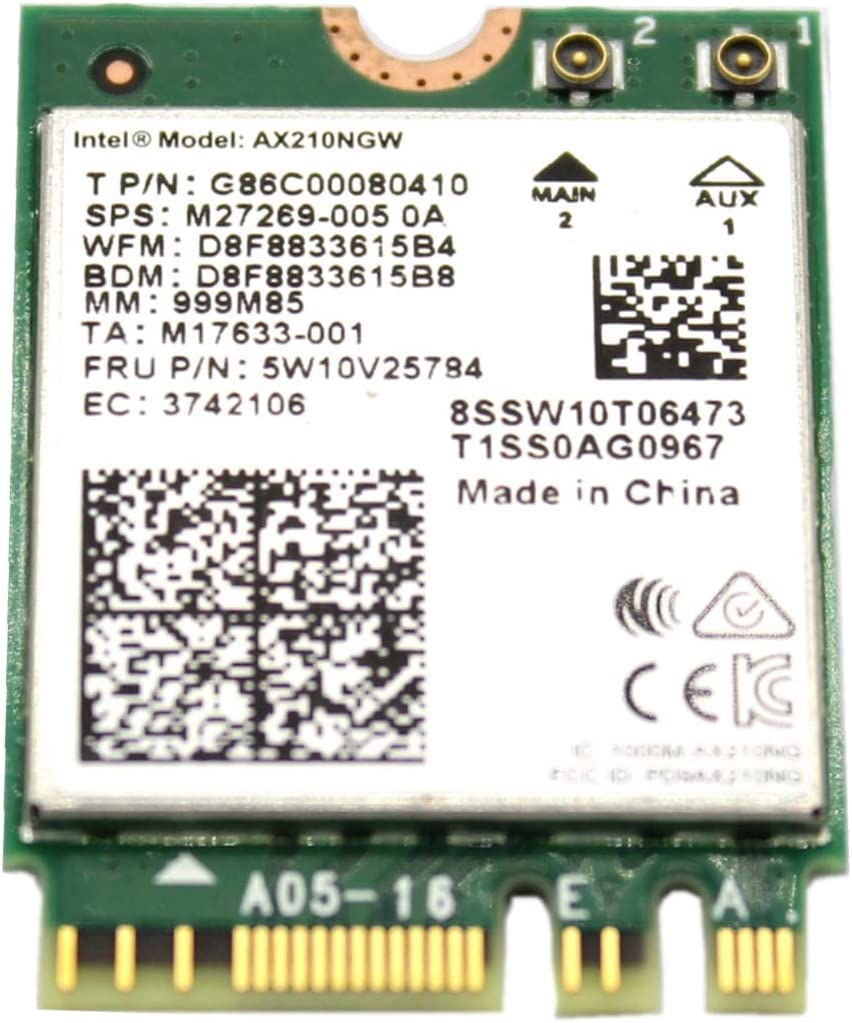 DIGISHUO Wifi 6E Card AX210 Bluetooth 5.2 Tri-Band 5400Mbps Wireless Module for Laptop Support Windows 10/11 64Bit image number 1