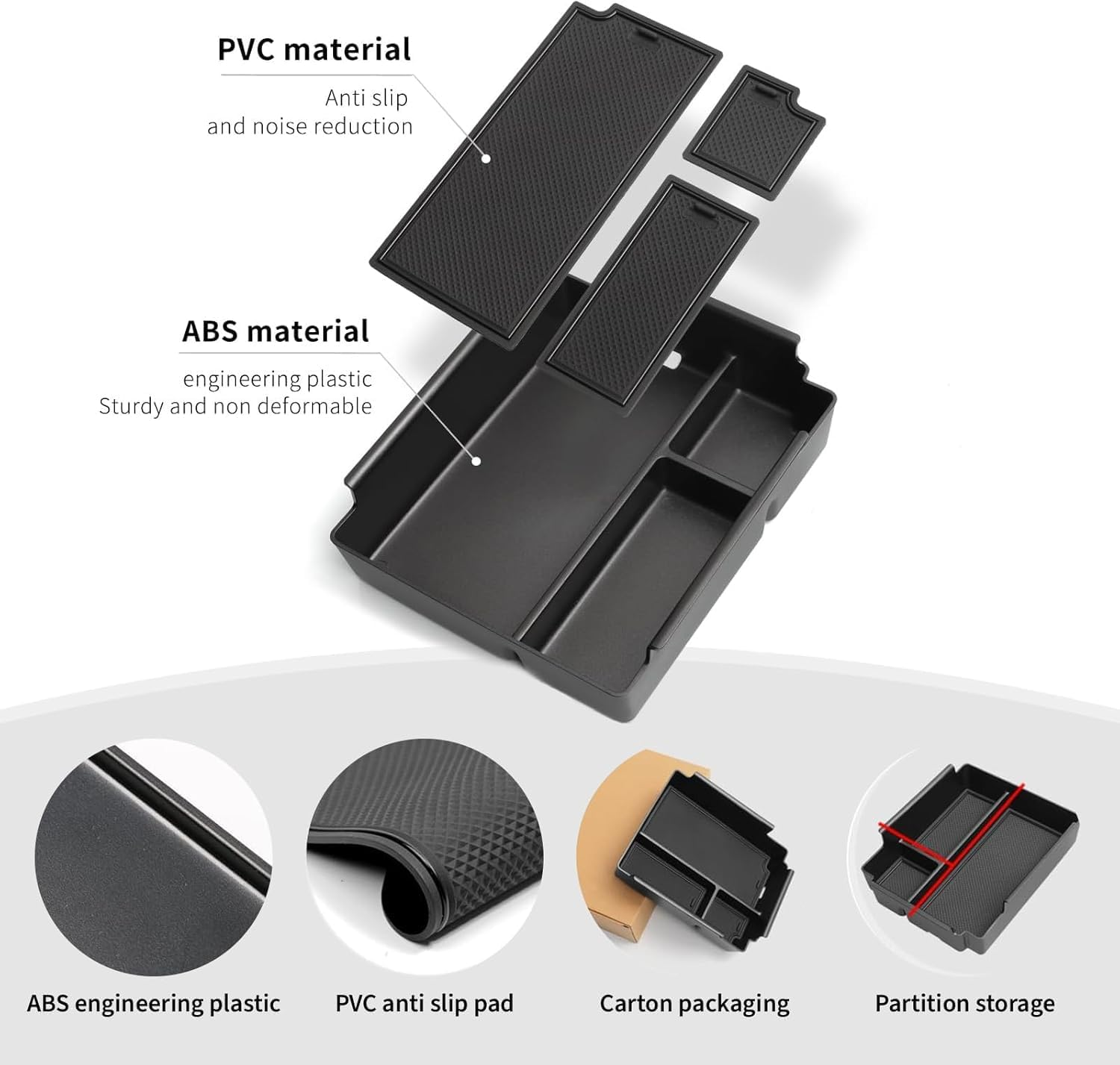 BYD Shark Accessories Center Console Organizer, Armrest Box Storage Tray for BYD Shark 2025 2024 Auto Pickup Accessories image number 5