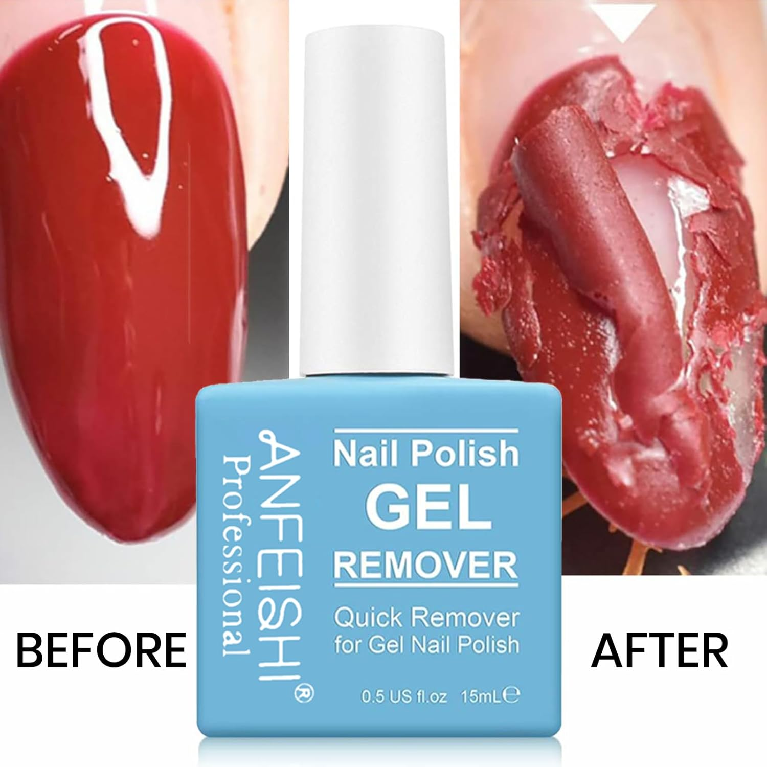 2PCS Professional Gel Nail Polish Remover Kit with Rubbing Strip, Quickly & Easily Remove Nail Polish within 3-5 Minutes, Non-Irritating, Include Sponge Strip and Steel Push image number 2