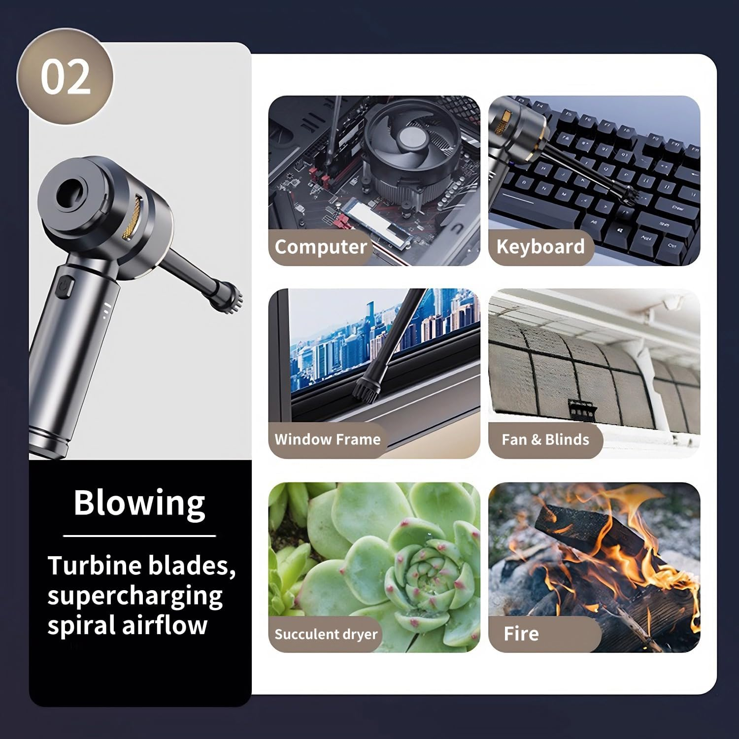 YANGGU WU Handheld Cordless Car Vacuum Cleaner-25000Pa Powerful Suction(3 Levels), 4 In-1 Portable Mini Air Duster, 6000Mah High Power Brushless Motor with Multi Nozzles for Car, Home & Office. image number 2