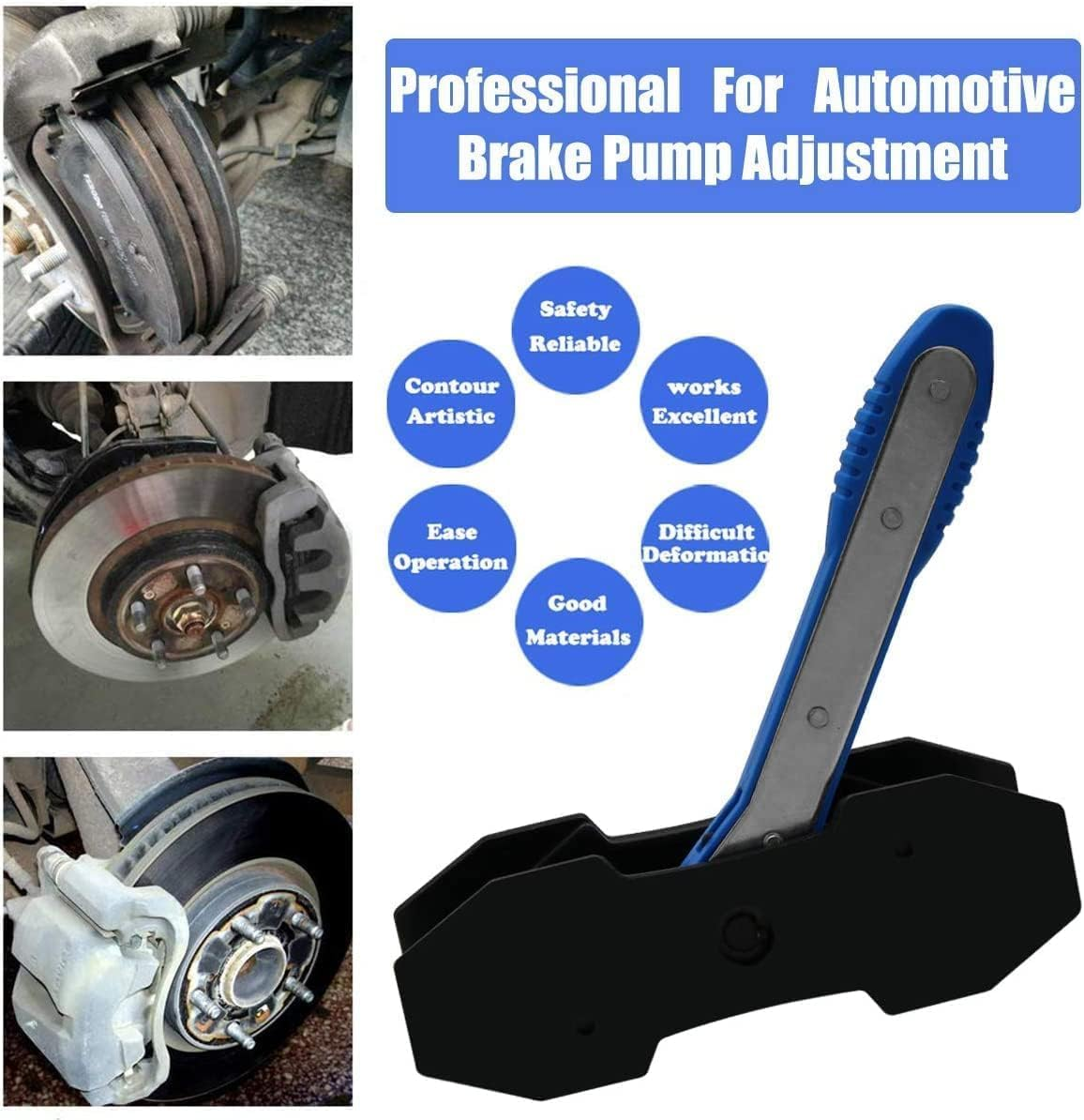 Brake Caliper Press Tool, 360&deg; Adjustable Car Ratcheting Brake Caliper Piston Spreader Press Tool, Brake Piston Compressor Tool, Blue