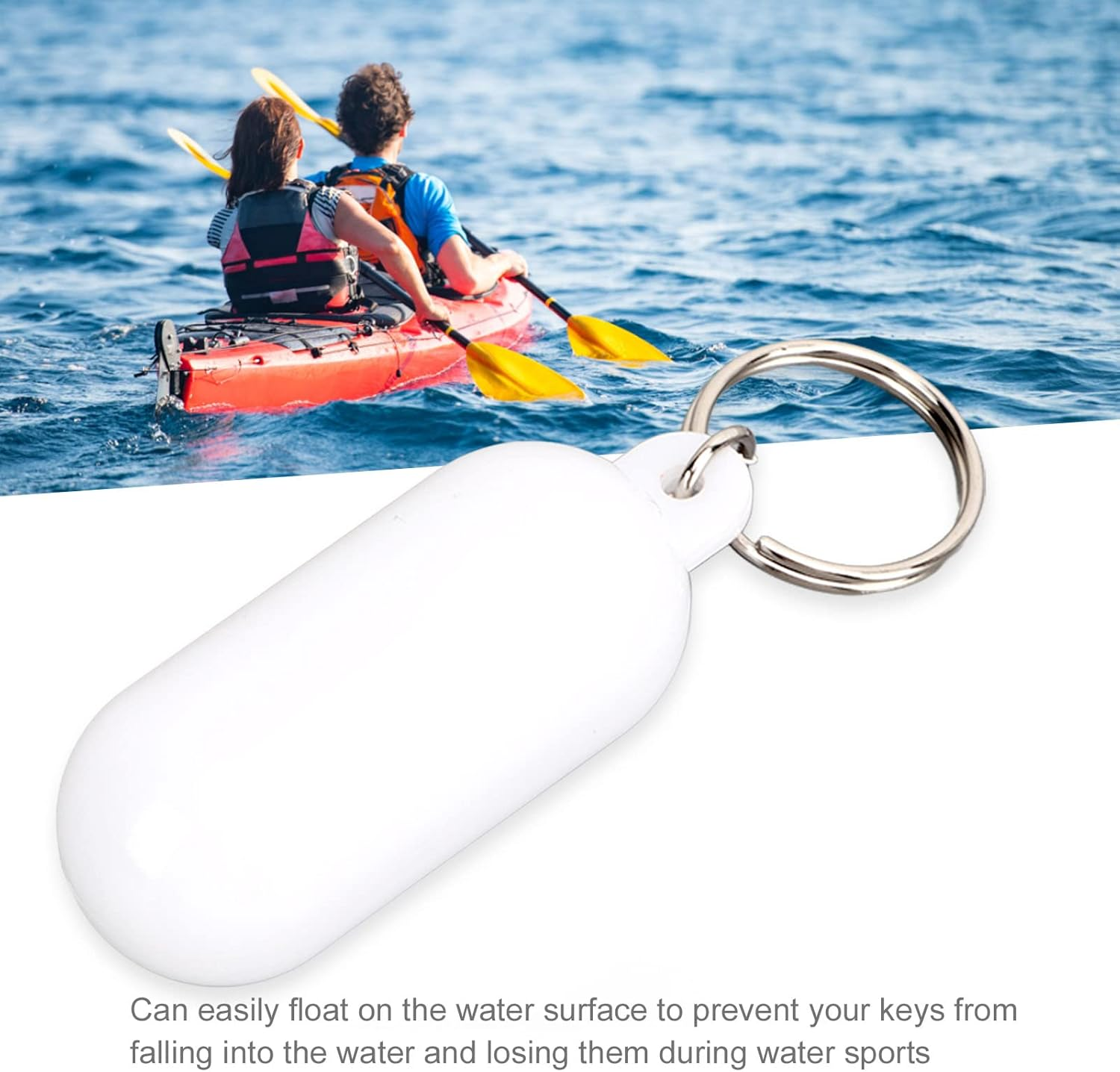 Floating Boat Keychain Key Float, 5Pcs Plastic Shape Waterproof Key Chain, Float Key Ring for Boating, Fishing, Sailing and Outdoor Sports, Water Sports and Boating Parts (White) image number 4