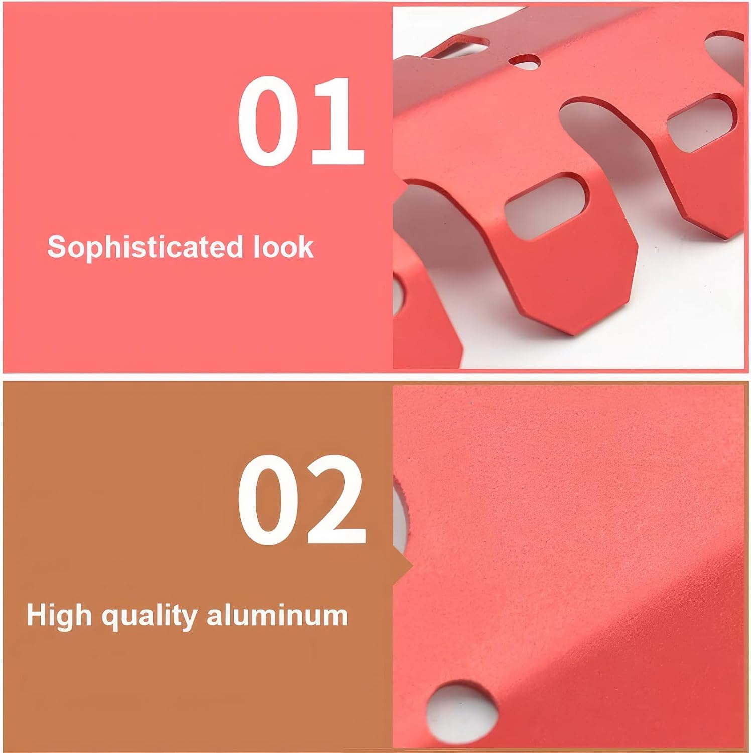 TOTMOX Motorcycle Exhaust Muffler Pipe Protector Heat Shield Cover, Aluminum Motorbike Shock Protection Professional Refit Accessories, Black/Red image number 5