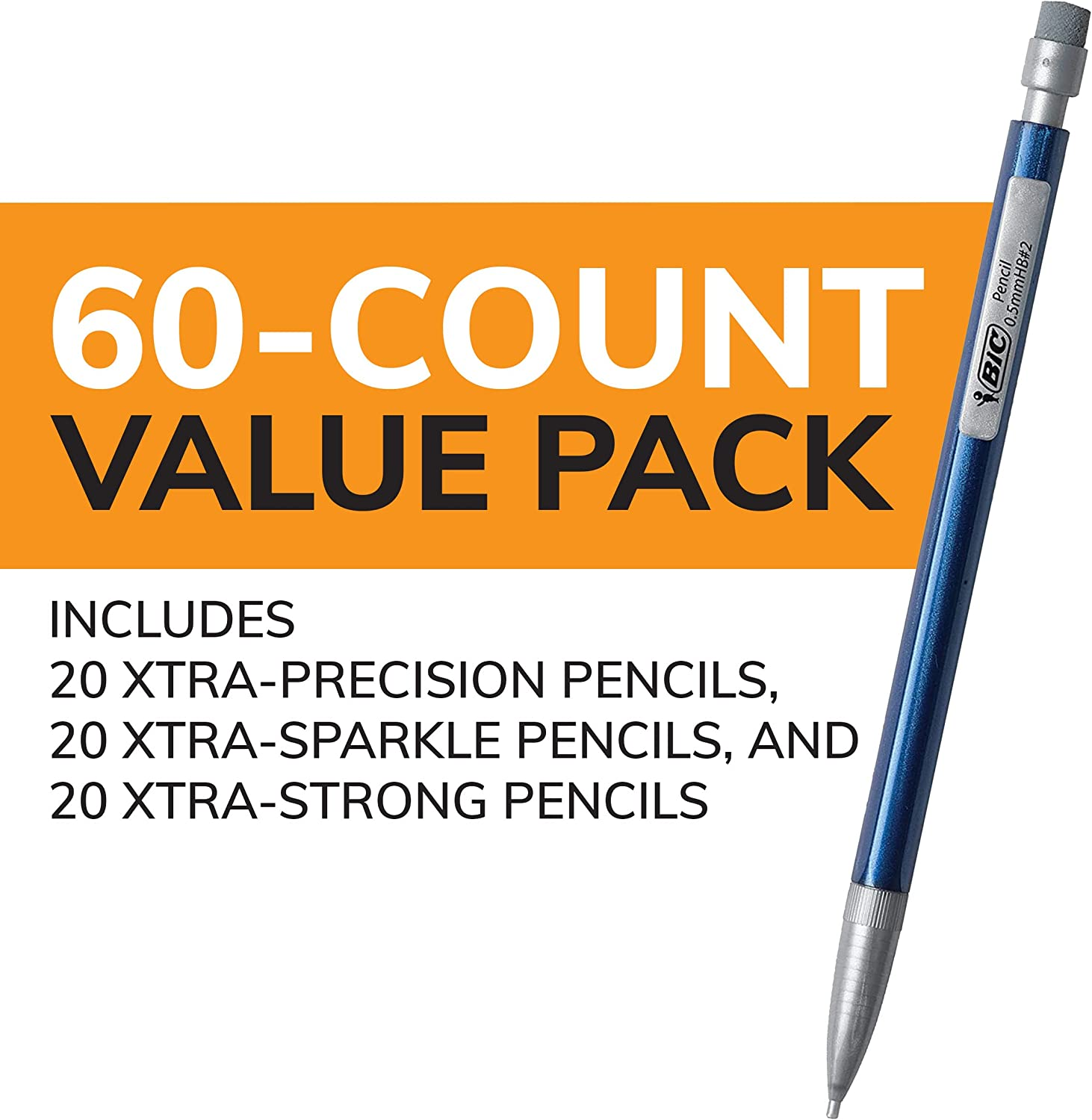 BIC Variety Pack, Assorted Sizes, 0.5Mm, 0.7Mm, 0.9Mm, 60-Count, Refillable Design for Long-Lasting Use image number 6