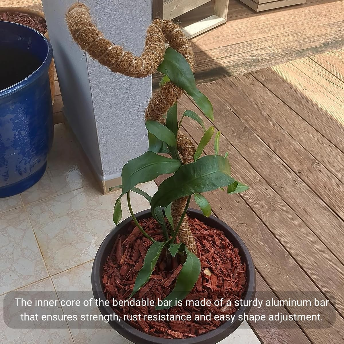 Moss Pole Monstera Support, Bendable Stakes for Indoor Climbing Plants, Tall Garden Trellis Stick for Pothos, Potted Plants (H:90Cm) image number 6