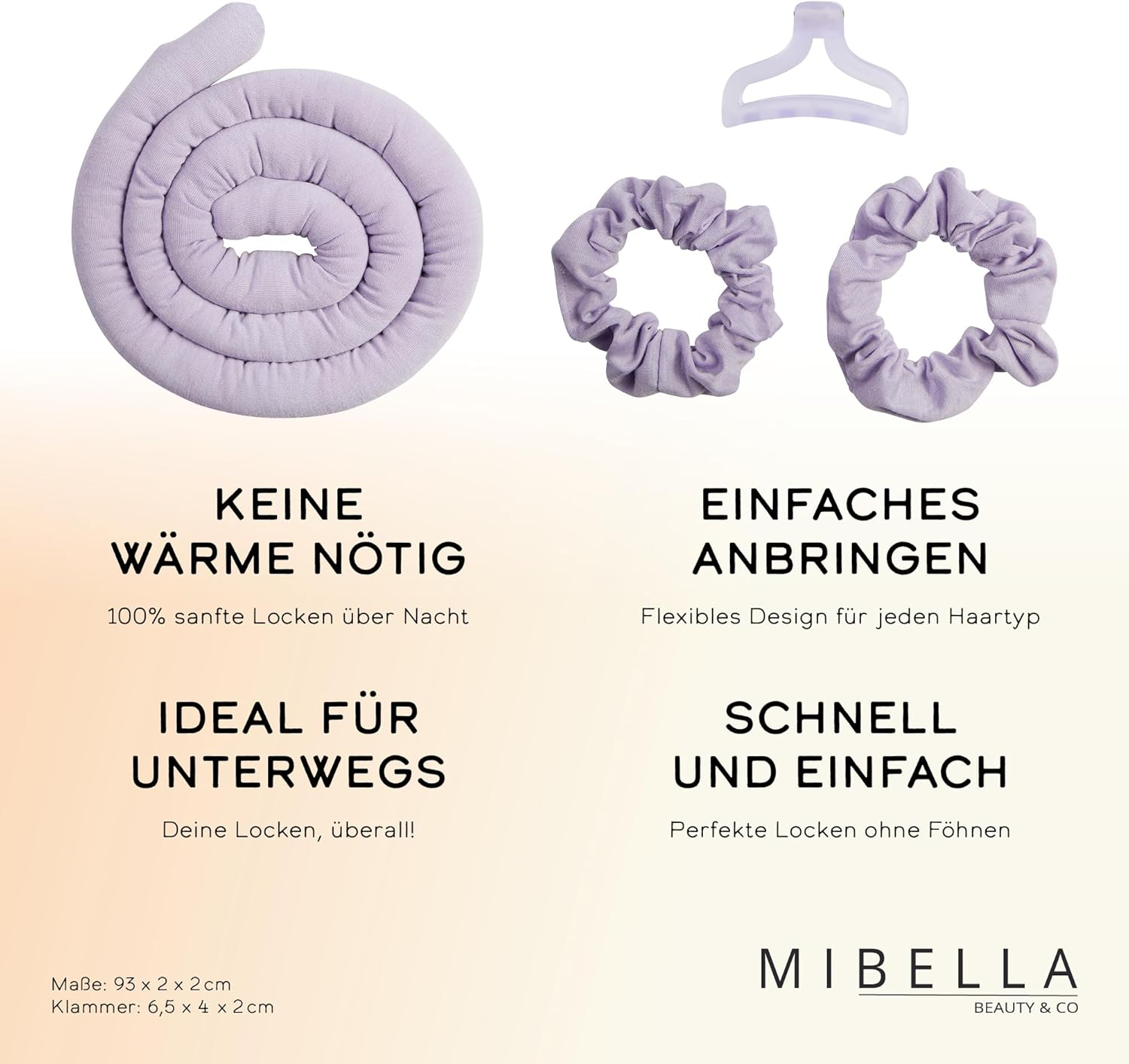 MIBELLA BEAUTY & CO Overnight Curler without Heat Styling Set for Long Hair - Heatless Hair Curler for Easy Curls without Heat in Sleep - Easy to Use, Gentle on Hair