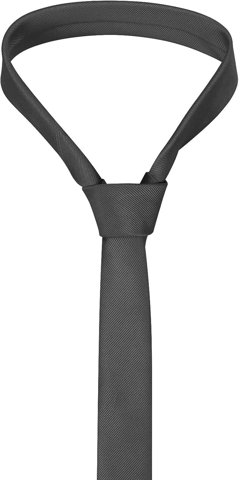 AIMENGWU Men'S Skinny Ties Solid Color Formal Neckties 1.58" (4CM) Slim Striped Thin Black Ties for Men - 003-Bright Red image number 3