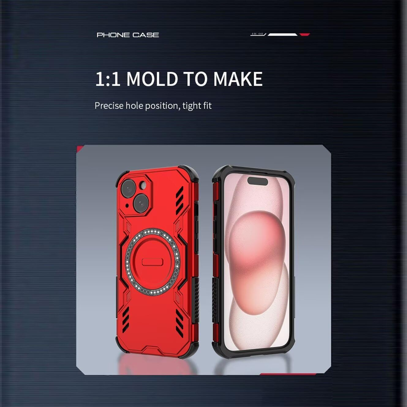 YUECXIN Magnetic Case for Xiaomi 15T Pro, Compatible with Magsafe, Military Grade Shockproof Protective Case, Hard PC and Flexible TPU Bumper Mobile Phone Case, Black image number 1