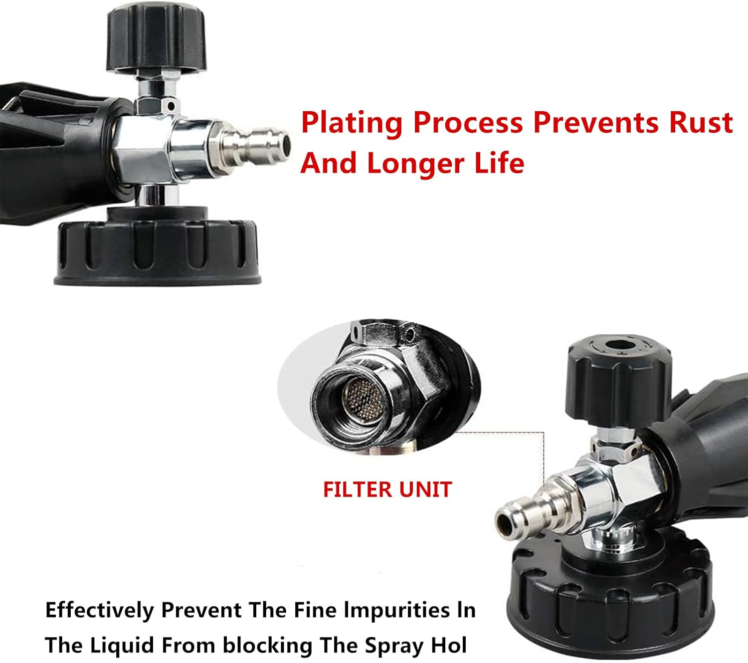 Sooprinse Foam Cannon Kit with Pressure Washer Short Gun, 1 L Snow Foam Lance with 1/4 Inch Quick Connector, Foam Blaster with Pressure Washer Gun,4000 PSI image number 4