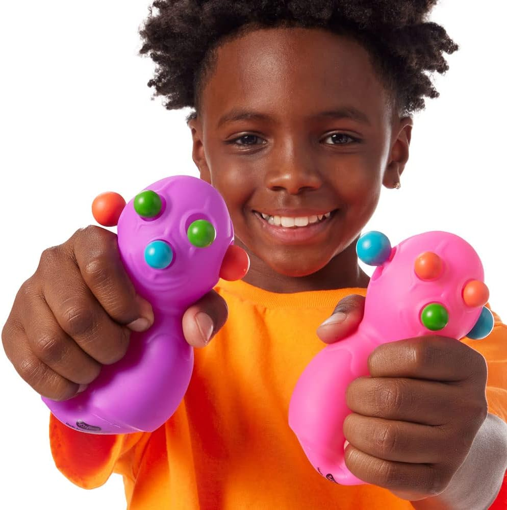 Needoh Panic Pete - Air-Filled Sensory Stress Toy, Squeeze to Pop Eyes, Nose, and Ears, Fun for All Ages, 4 Assorted Bright Colours, Ideal for Stress Relief and Focus image number 4