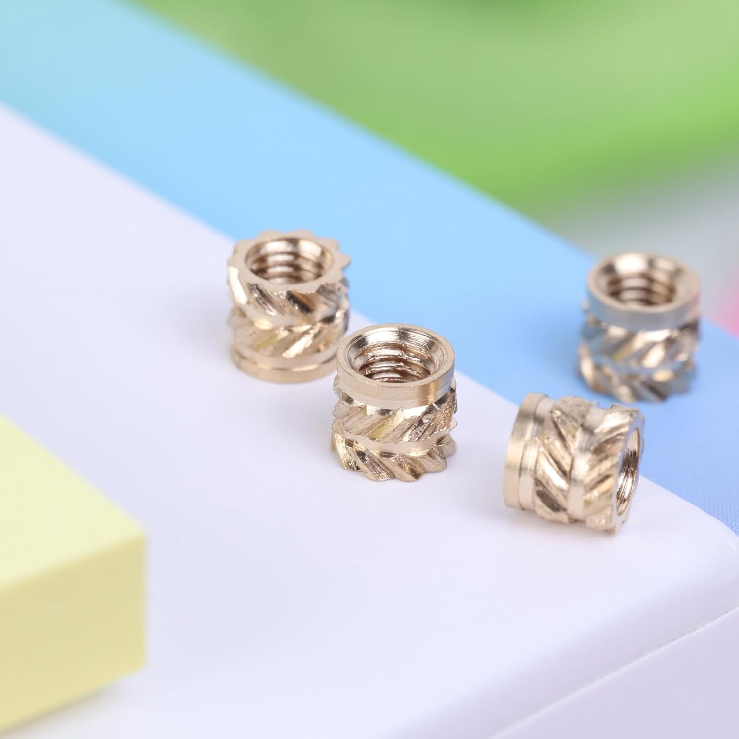 M3 Heat Set Threaded Inserts, M3X4X4.5Mm, 100 Pieces, Brass Knurled Nuts for 3D Printing & Plastic Parts image number 5