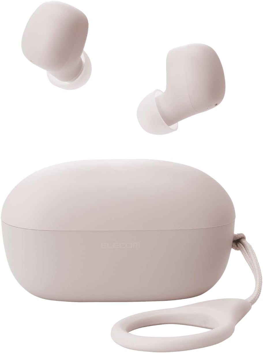 Elecom LBT-TWS19CSPN Wireless Earphones, Bluetooth 5.2, Earplug Type, Lightweight, SBC Compatible, 4.5 Hours of Continuous Playback, Touch Sensor, Automatic Pairing, Fully Wireless, Type-C Charging