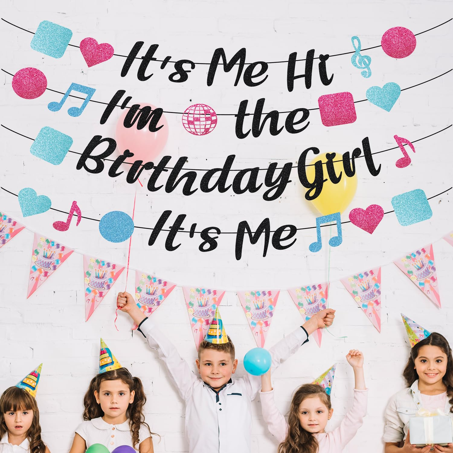 It'S Me Hi I'M the Birthday Girl It'S Me Banner, Pre-Strung Birthday Party Banner Cute Girl Banner Girls Birthday Party Decoration for Wall Home Office image number 2