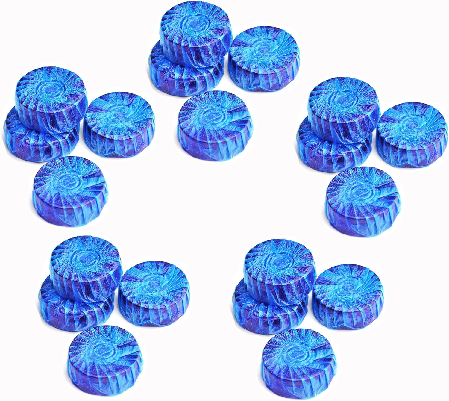 20 Pack Household Automatic Toilet Bowl Cleaner Tablets with No Fragrance, Bathroom Toilet Tank Cleaner Deodorizers (Blue) image number 4