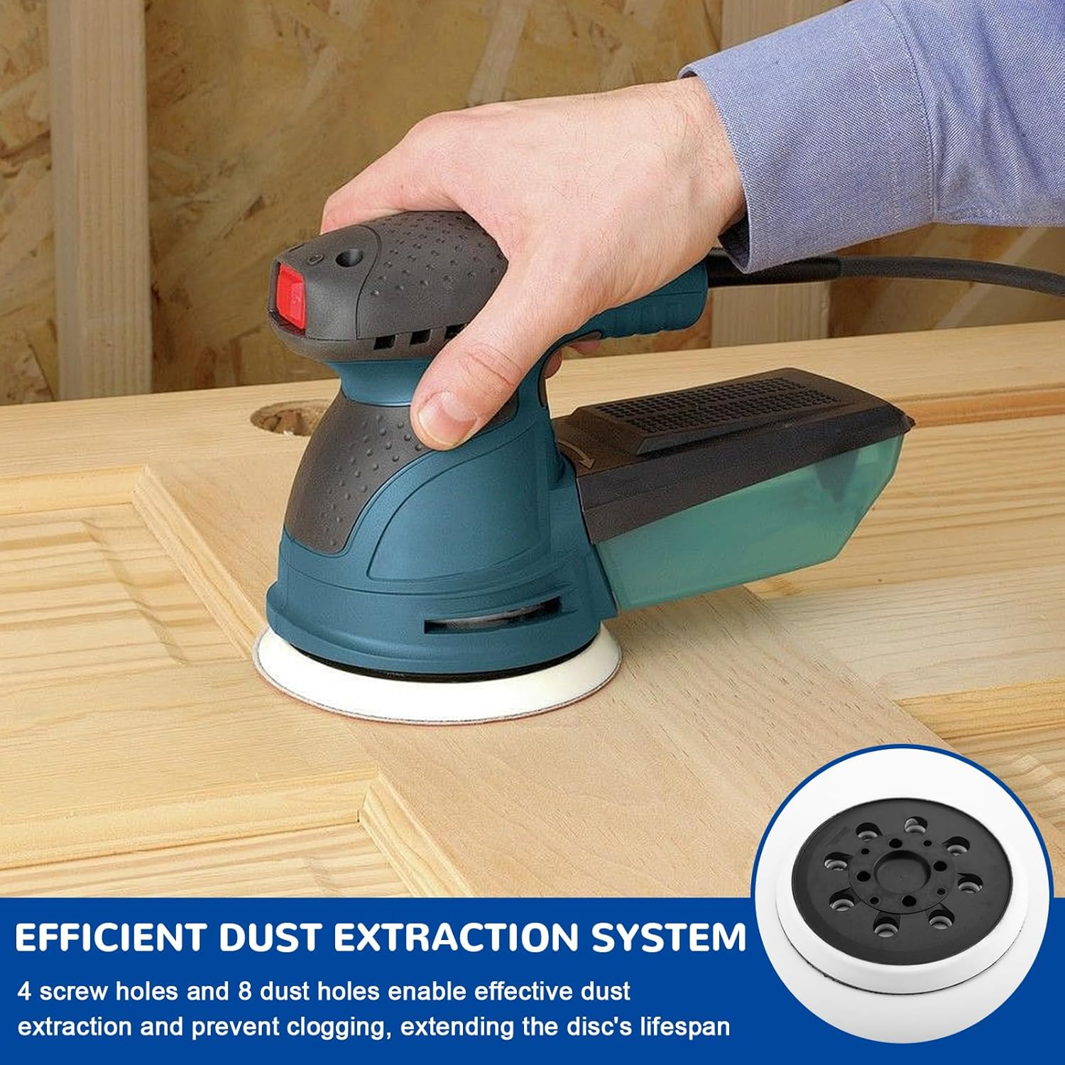 2 X Sanding Discs for Bosch 125 Mm, Sanding Disc 125 Mm 8-Hole with System, Sanding Plate with Hook and Loop Compatible with Bosch PEX 300/400 AE/4000 Ae/Advancedorbit 18 Eccentric Sanding Machine image number 4