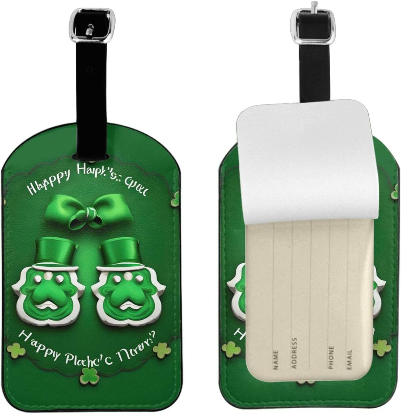 Happy St. Patrick'S Day Print Elegant Tag Stylish Tag Luggage Tag 4.3 X 2.76 Inch for Suitcases Travel Bags image number 5